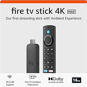 Certified Refurbished Amazon Fire TV Stick 4K Max streaming device, supports Wi-Fi 6E