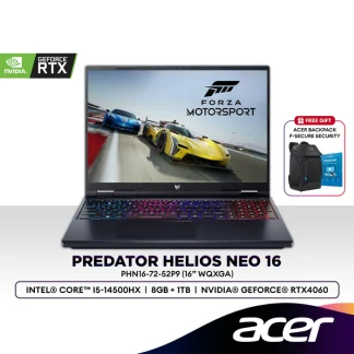 Acer Predator Helios Neo 16 PHN16-72-52P9 16" Gaming Laptop (Intel® Core™ i5-14500HX | 8GB | 1TB SSD | RTX™ 4060)